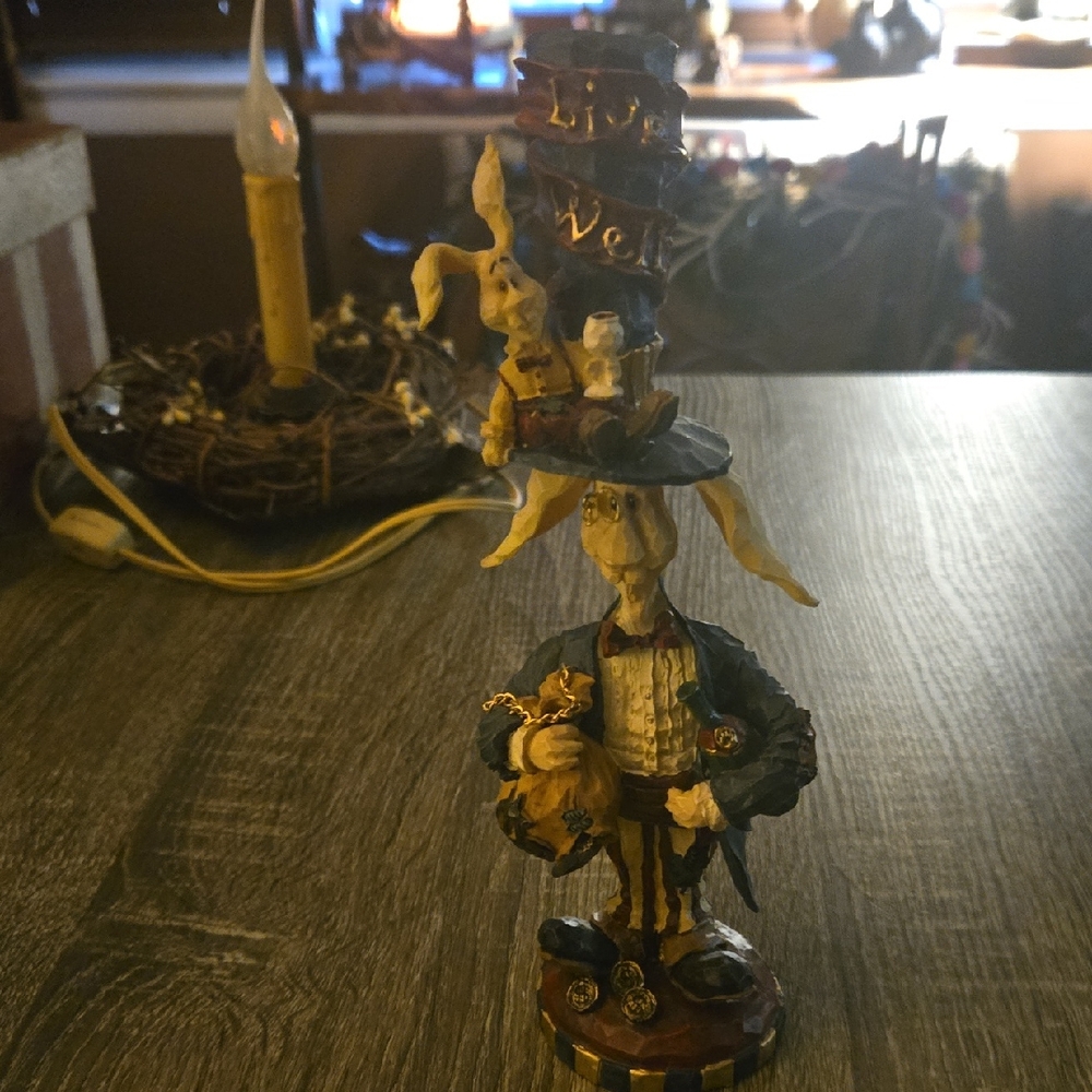 Boyds Bears Rabbit Figurine with Blue and Gold Accents